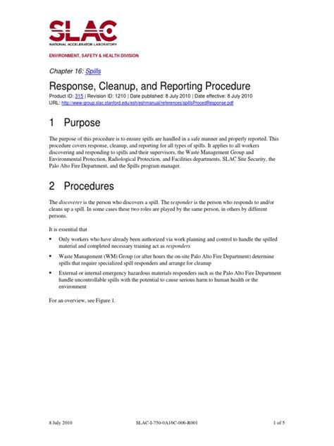 Response, Cleanup, and Reporting Procedures - wintechmobiles.com