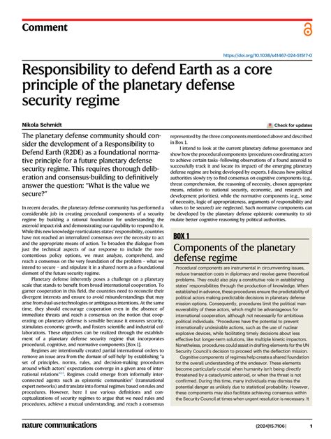 Responsibility to defend Earth as a core principle of the planetary ... - wintechmobiles.com