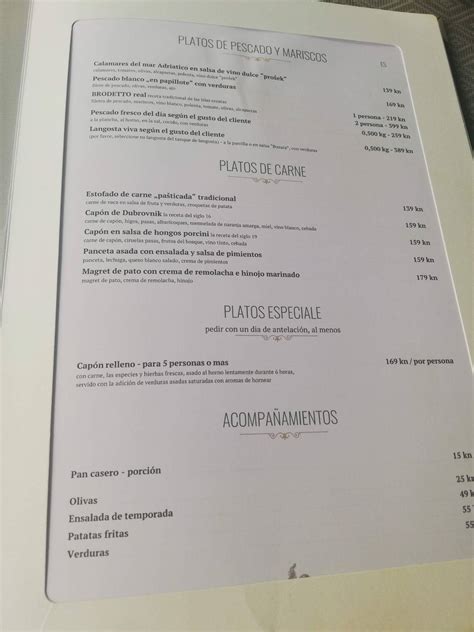 RESTAURANT KOPUN, Dubrovnik - Menu, Prices