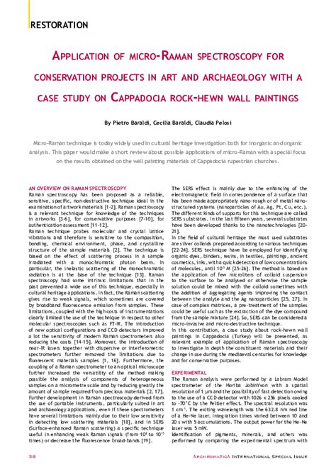 RESTORATION applicatiOn Of MicrO-raMan … - wintechmobiles.com