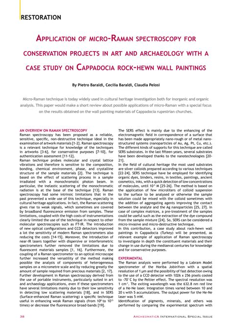 RESTORATION applicatiOn Of MicrO-raMan spectrOscOpy fOr cOnserVatiOn ... - wintechmobiles.com