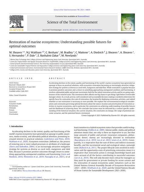 Restoration of marine ecosystems: Understanding possible futures for ... - raincitystudios.com