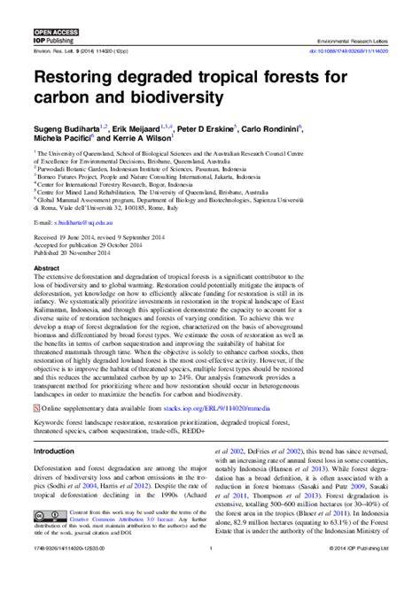 Restoring degraded tropical forests for carbon and … - raincitystudios.com