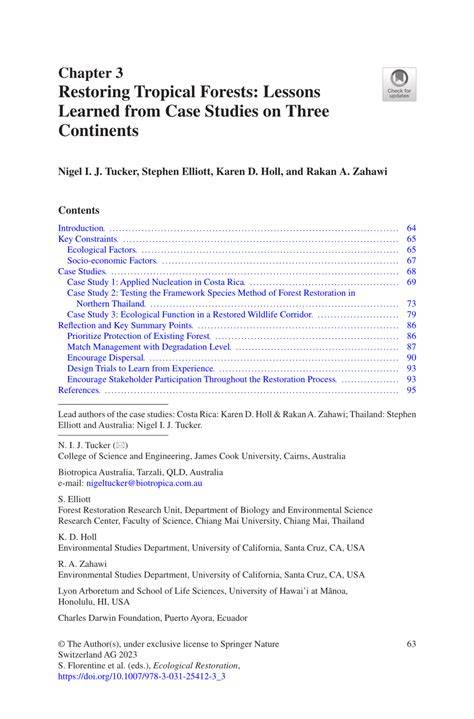 Restoring Tropical Forests: Lessons Learned from Case ... - Springer - raincitystudios.com