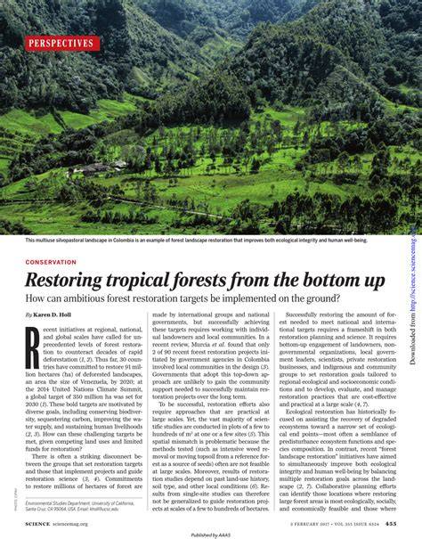 Restoring tropical forests from the bottom up | Science - raincitystudios.com