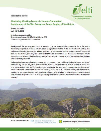 Restoring working forests in human dominated landscapes of tropical ... - raincitystudios.com