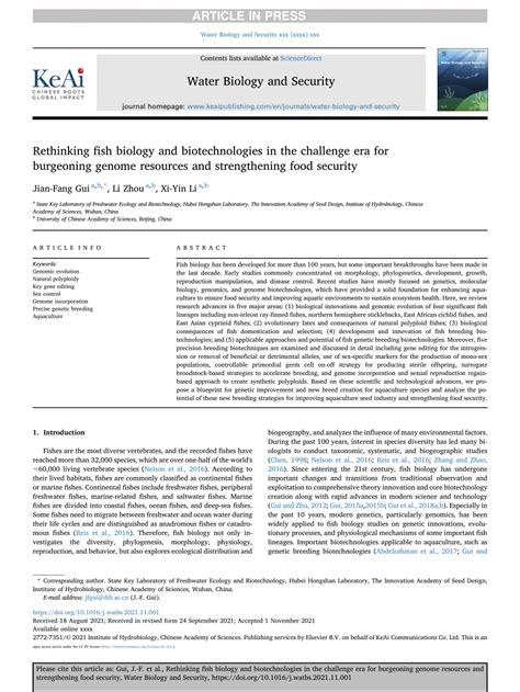 Rethinking fish biology and biotechnologies in the challenge era for ... - raincitystudios.com