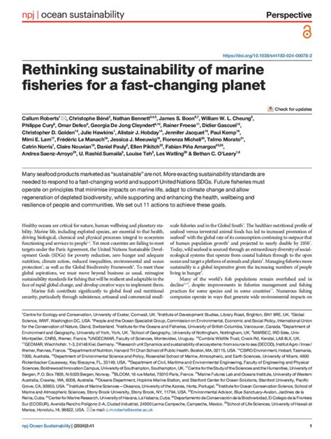 Rethinking sustainability of marine fisheries for a fast-changing ... - raincitystudios.com