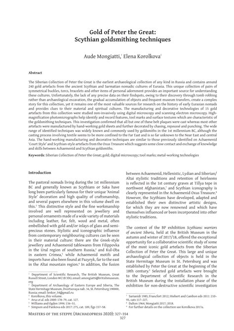 Revealing the Art and Technique of Scythian Goldsmithing in Ancient ... - wintechmobiles.com