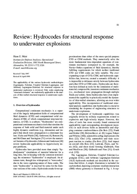 Review: Hydrocodes for structural response to underwater explosions - raincitystudios.com