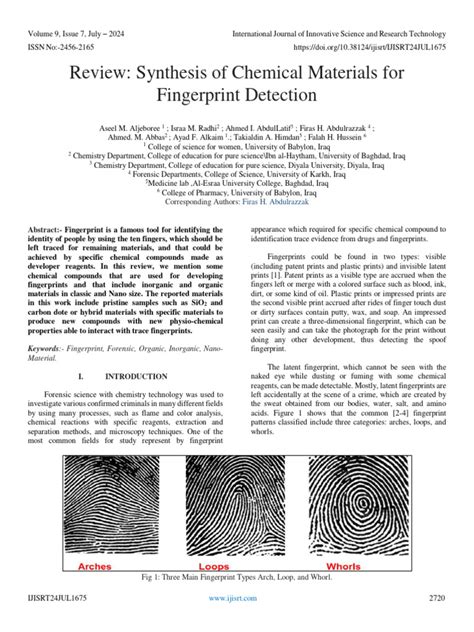 Review: Synthesis of Chemical Materials for Fingerprint Detection - wintechmobiles.com