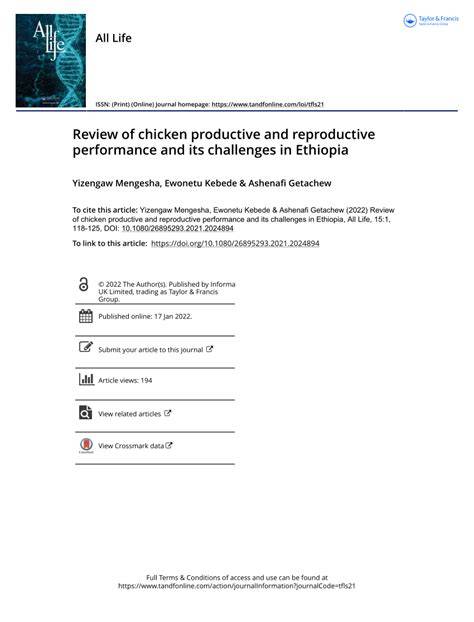 Review of chicken productive and reproductive performance and its ... - raincitystudios.com