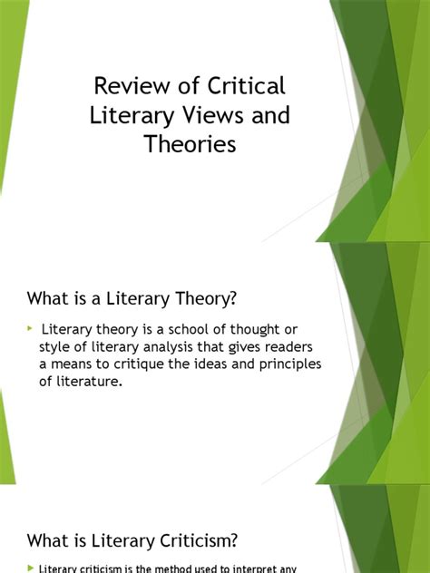 REVIEW OF CRITICAL LITERARY VIEWS AND THEORIES - YouTube