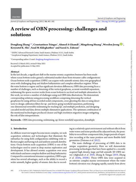 review of OBN processing: challenges and solutions | Journal of ... - raincitystudios.com