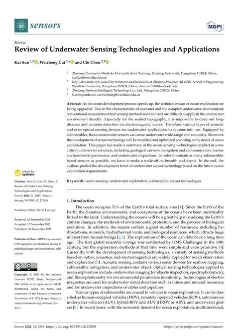 Review of Underwater Sensing Technologies and Applications - raincitystudios.com