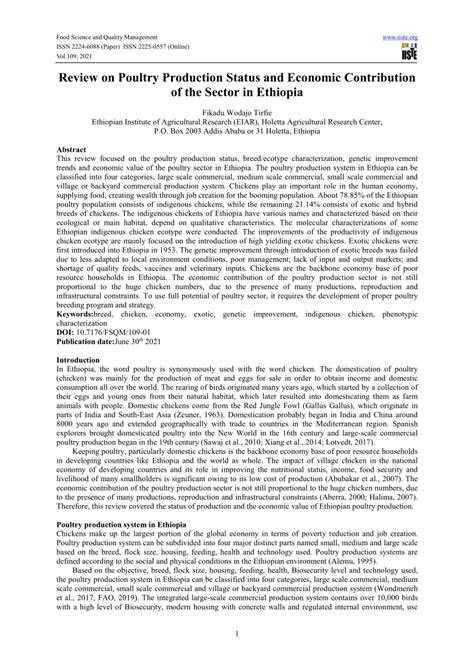 Review on Poultry Production Status and Economic Contribution - raincitystudios.com