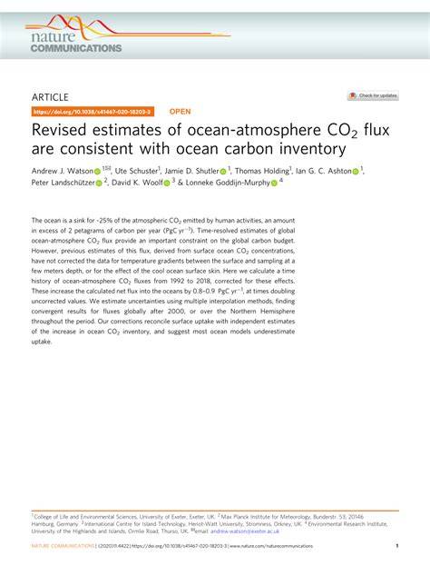 Revised estimates of ocean-atmosphere CO - Nature - raincitystudios.com