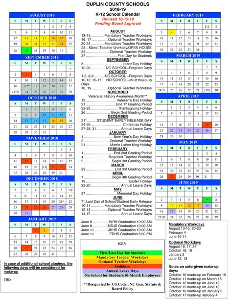 REVISED SCHOOL CALENDARS RELEASED... The Duplin Times