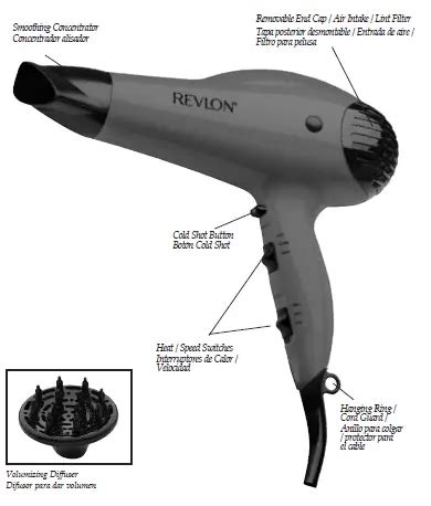 REVLON RVDR5036EME Volume Booster Hair Dryer Instruction …