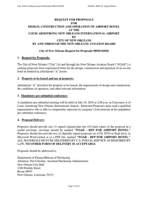 RFP for Airport Hotel Design Construction and Operation pdf