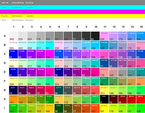 RGB Color Codes