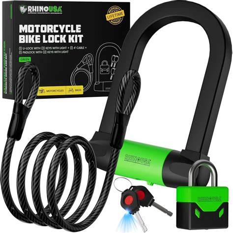 Rhino USA Bike Lock Set - Heavy Duty Anti Theft U … - raincitystudios.com