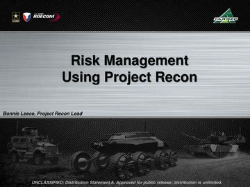 RISK MANAGEMENT USING PROJECT RECON - DTIC