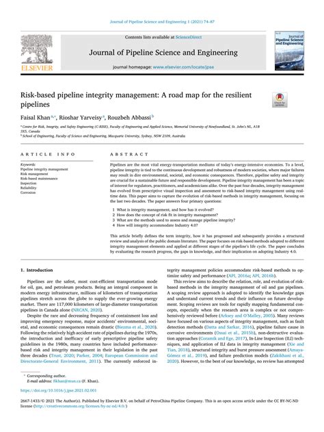 Risk-based pipeline integrity management: A road map for the resilient ... - wintechmobiles.com