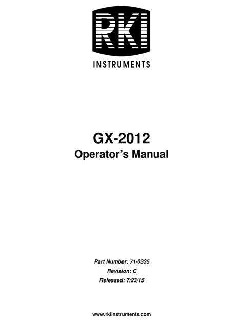 RKI Instruments GX-2012 User Manual - ManualMachine.com