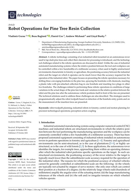 Robot Operations for Pine Tree Resin Collection - ResearchGate - raincitystudios.com