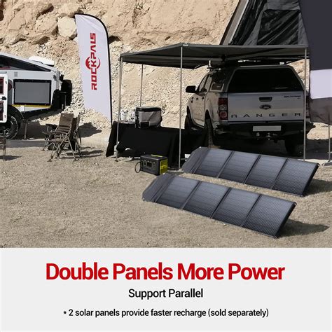 ROCKPALS Upgraded Foldable Solar Panel 100W with Kickstand, Parallel