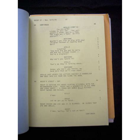 ROCKY Written by Sylvester Stallone The Script Lab.