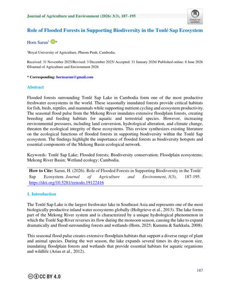 Role of Flooded Forests in Supporting Biodiversity in the Tonlé Sap ... - raincitystudios.com