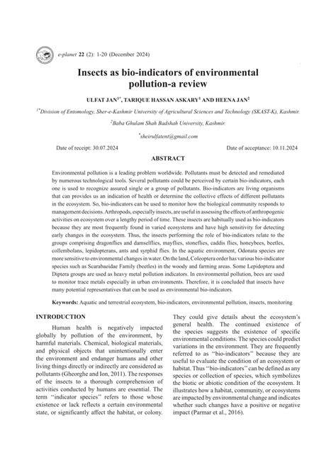 Role of Insects as Bio indicators in Environmental Health - Longdom - raincitystudios.com