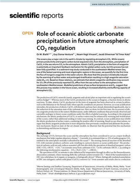 Role of oceanic abiotic carbonate precipitation in future atmospheric ... - raincitystudios.com