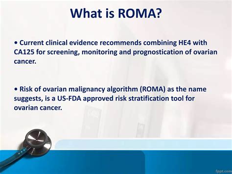 ROMA (Risk of Ovarian Malignancy Algorithm) PPT