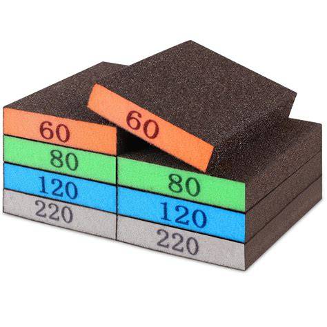 Romeda 8-Pack Sanding Sponge, Four Grits Per Pack 60/80/120/220 ... - raincitystudios.com