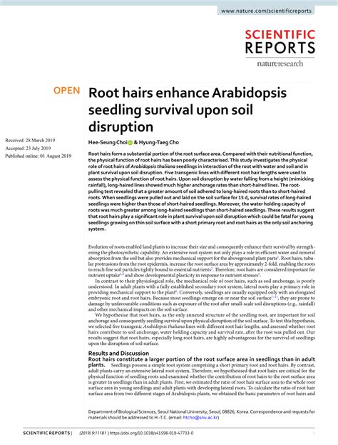 Root hairs enhance Arabidopsis seedling survival upon soil ... - Nature - raincitystudios.com