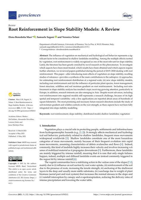Root Reinforcement in Slope Stability Models: A Review - raincitystudios.com