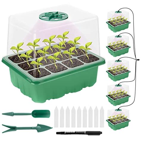 ROTERSTEIN (Upgraded Height) 5 Packs Seed Starter Trays with