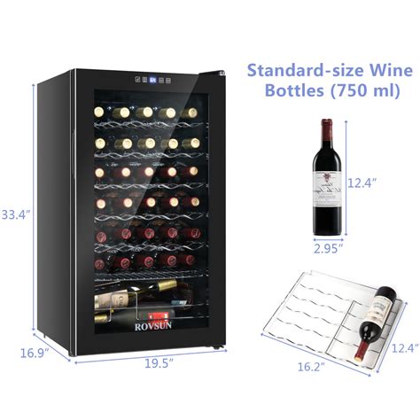 ROVSUN 34 Bottle Wine Cooler, Compressor Wine Cellar/Chiller wit