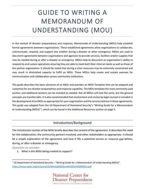 ROW Utilities Manual: Memorandums of Understanding (MOU)