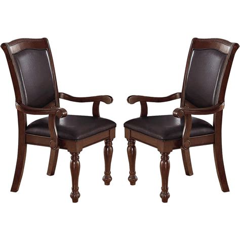 Royal Majestic Formal Set of 2 Arm Chairs Brown Color Rubberwood Dining ... - balustradellc