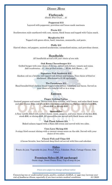 ROYAL OAKS GOLF CLUB, Ocala - Menu, Prices