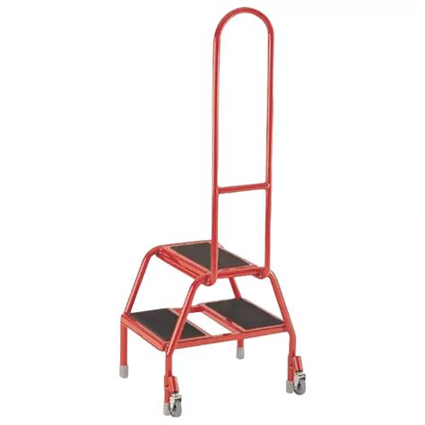 RS PRO 2 Tread Steel Steps 0.39m Platform Height, Red RS