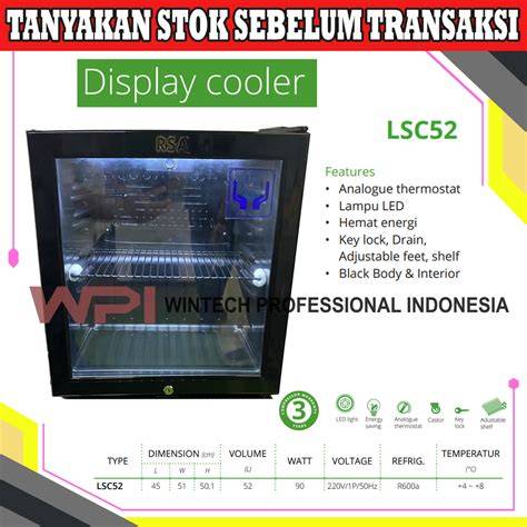 RSA LSC52 LSC-52 Mini Showcase / Display Cooler / Kulkas Kaca ... - raincitystudios.com