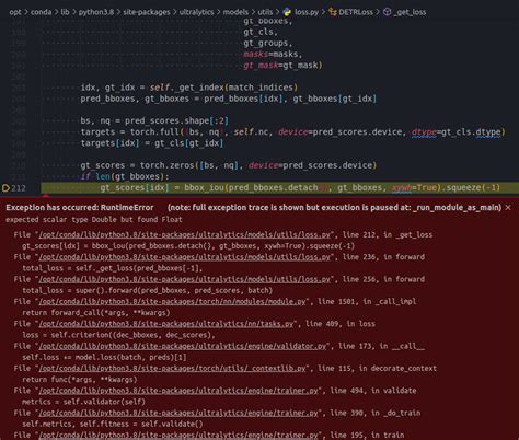 RTDETR Validation bug expected scalar type Double but found Float