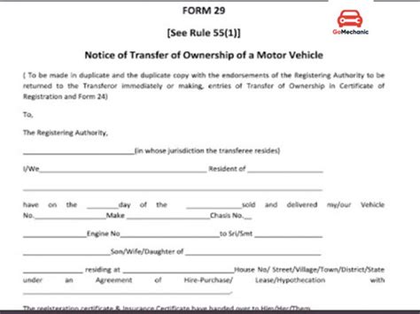 RTO Form 28 29 30 Download PDF Application Form PDF