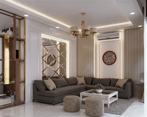 Ruang tamu modern dengan sofa sectional dan jendela besar. - balustradellc