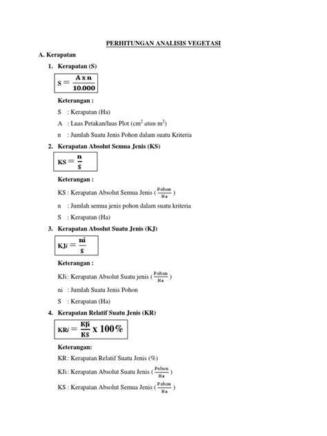 Rumus untuk Analisis Vegetasi - raincitystudios.com